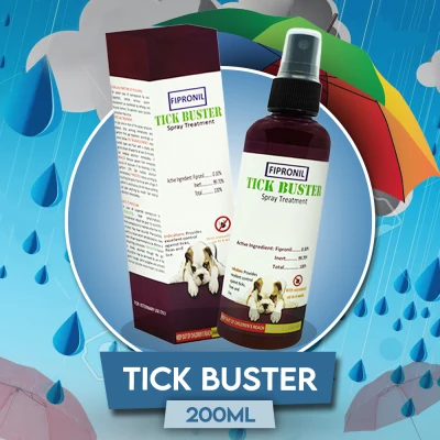Tick Buster (anti garapata, pulgas, at kuto) Fipronil Pet Spray Treatment 200 mL for dogs and cats, anti ticks, fleas, and lice