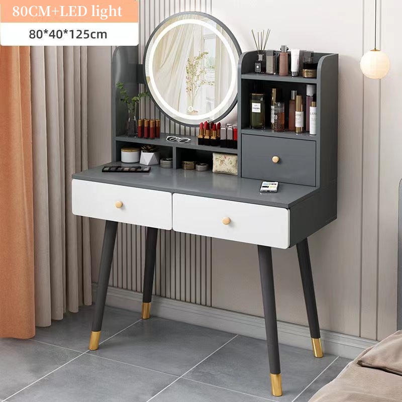 Nordic Vanity table with LED Lights Dresser with Drawers vanity mirror