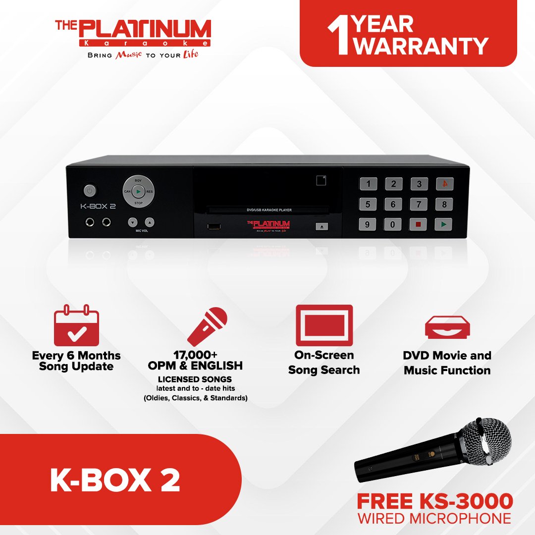 Platinum Karaoke KBOX 2 KS40 Player (BLACK) with 15,000++ songs with