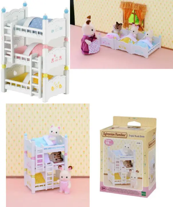 sylvanian families triple bunk beds