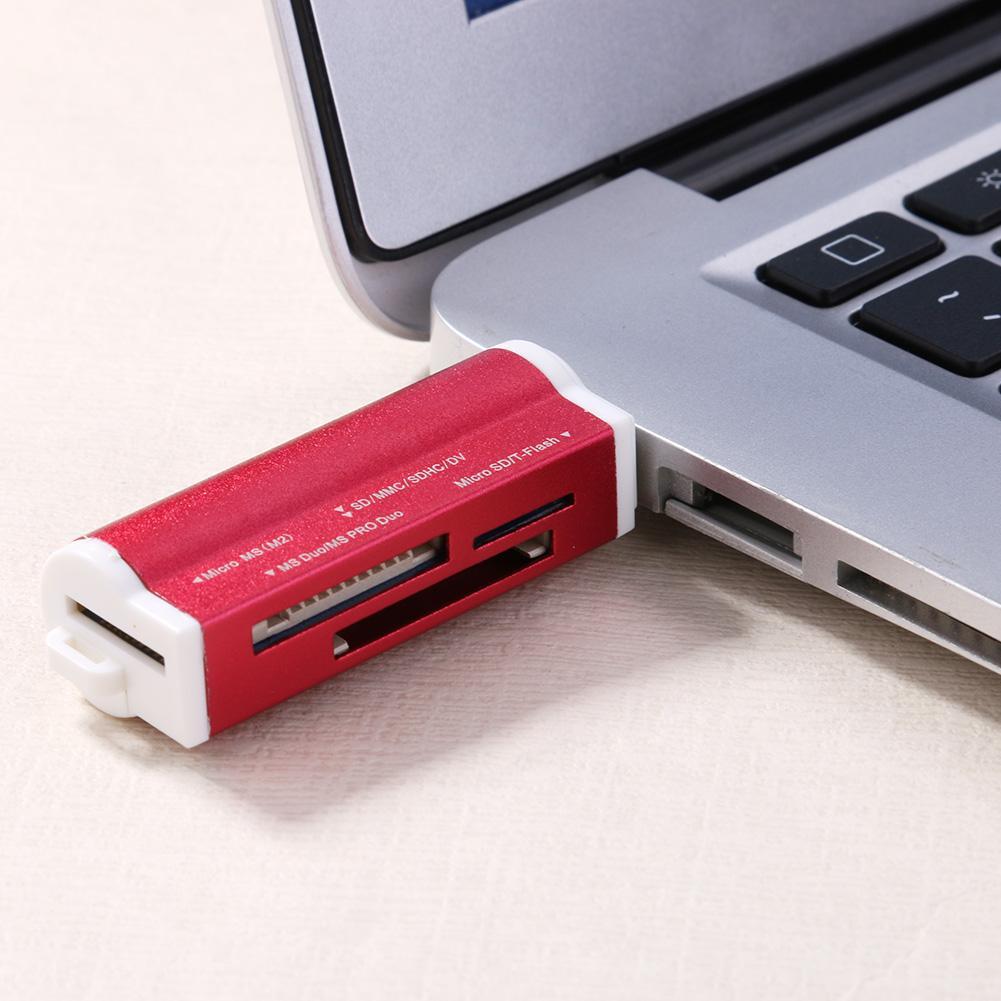 Đầu Đọc Thẻ Nhớ Đa Năng Hợp Kim Nhôm 4 Trong 1 USB2.0 Cho Thẻ SD/SDHC/Mini SD/MMC/TF
