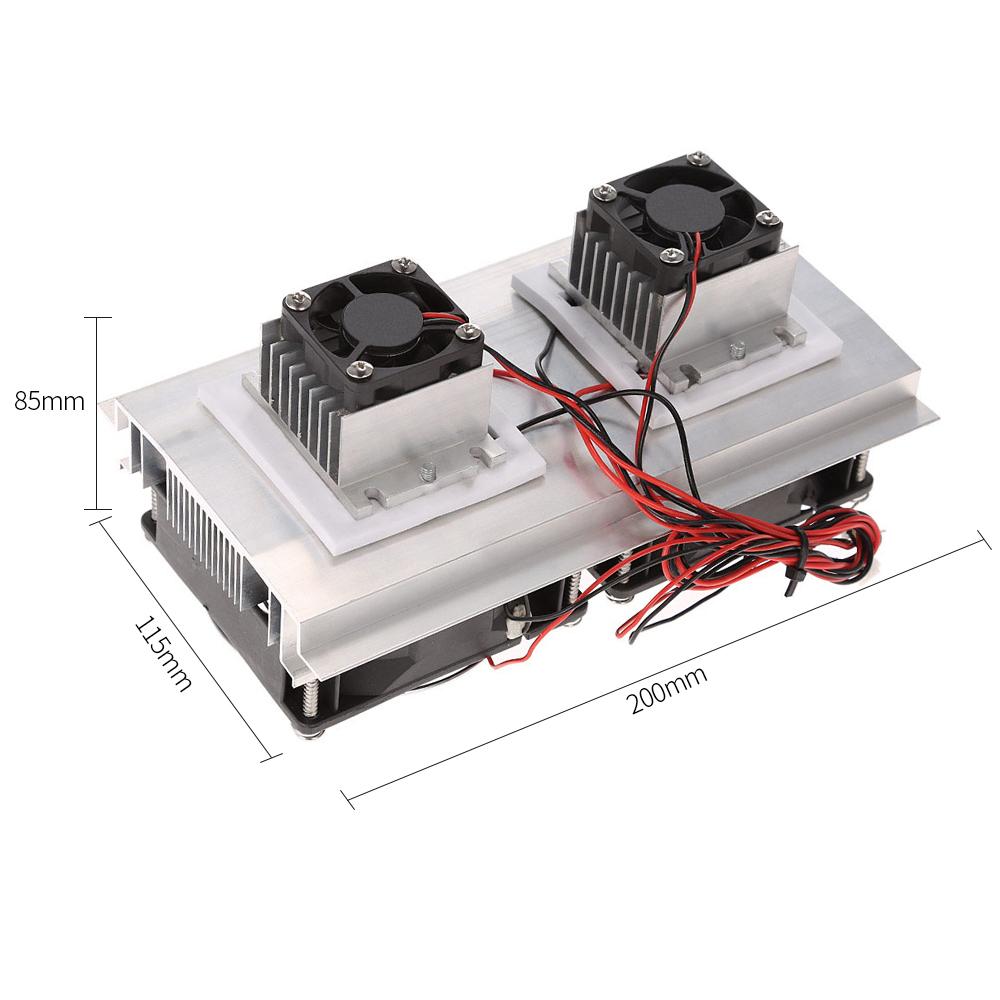 Thermoelectric Peltier Refrigeration Cooling System Kit Semiconductor Cooler Large Radiator Cold Conduction Module Double Fans