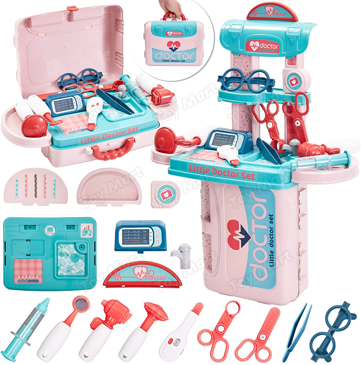 portable medical center hospital convertible suitcase role play set