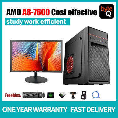 Desktop Computer Set PC full set computer for gaming pc AMD A8 7650 Qua-core up to3.8GHZ Built-in AMD Radeon R7 Graphics 8G ddr3 1600 with 120G ssd 240G ssd 1TB with 19inch Provision Monitor DIY Desktop Computer for office learning school computer