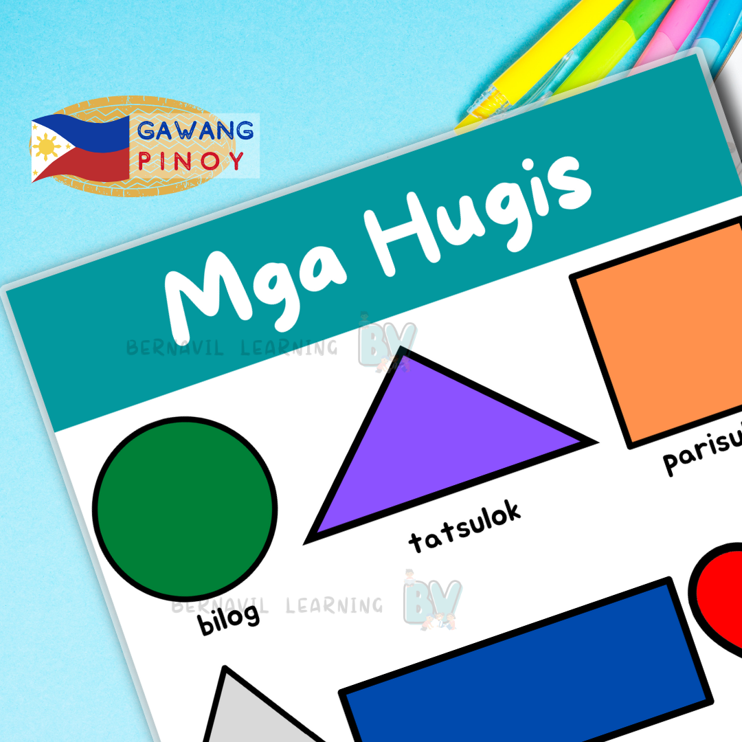 Shapes Chart | Filipino/ Tagalog Laminated Educational Chart ( Mga ...