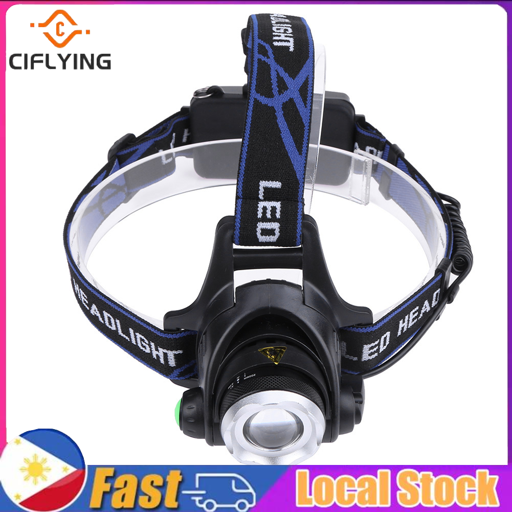 T6 Zoom Waterproof Headlamp Fishing Miner Head Torch Chargeable Headlight