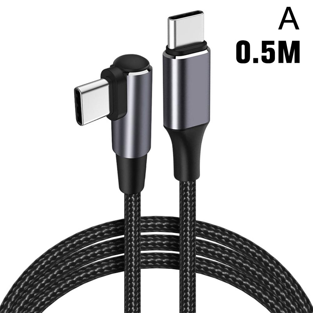 ,PD 100W USB Type-C Cable Elbow Fast Charging Cable Braid Data Cable Nylon Q2S7