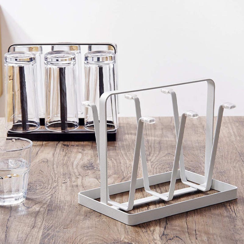 Cup Drying Rack Stand-6 Cup Metal Drainer Holder Rack- Non-Slip Mugs Cups  Organizer Kfc11014 - China Stainless Cup Holder Rack and Cup Holder price