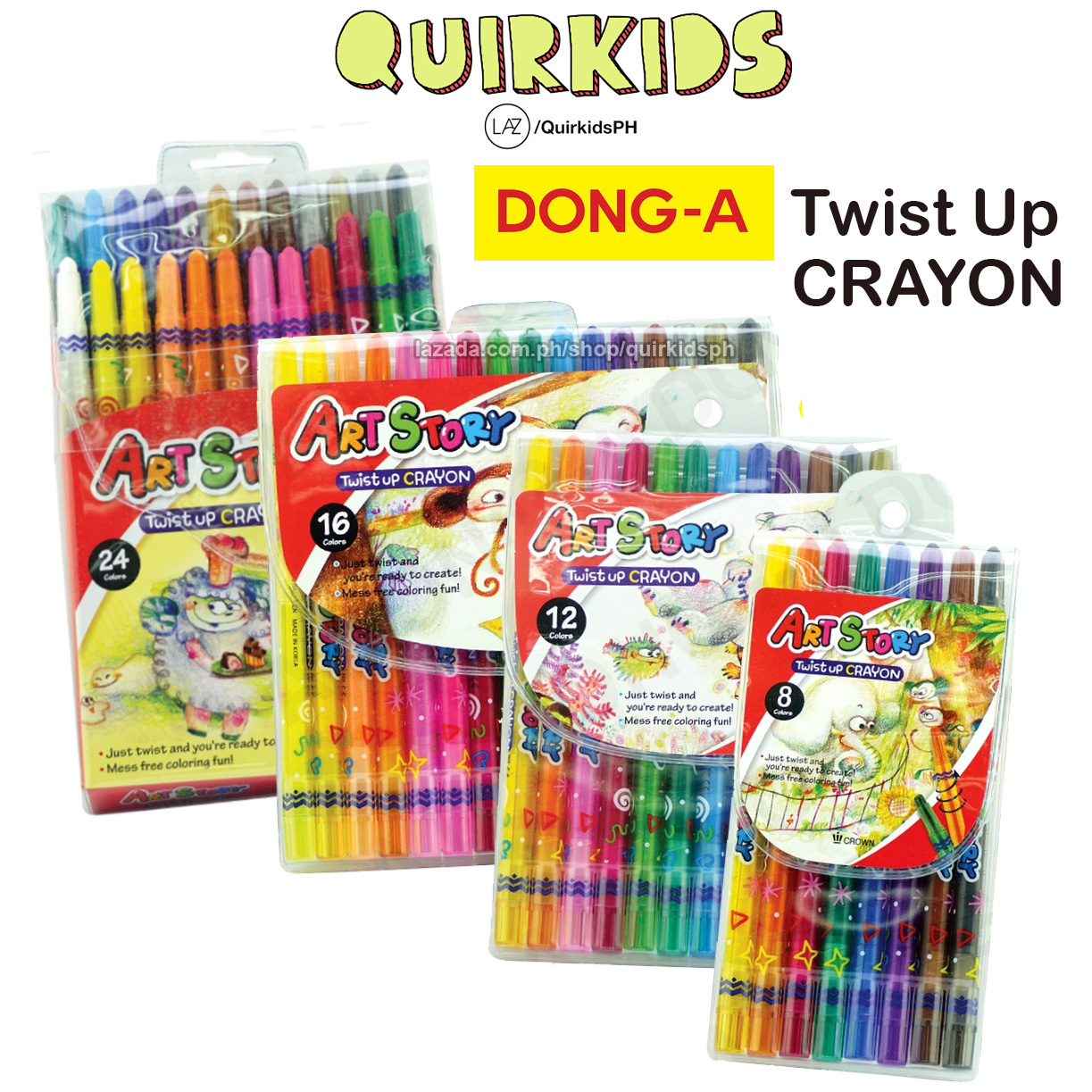 Crown Art Story 12 Colors Twist Up Crayon