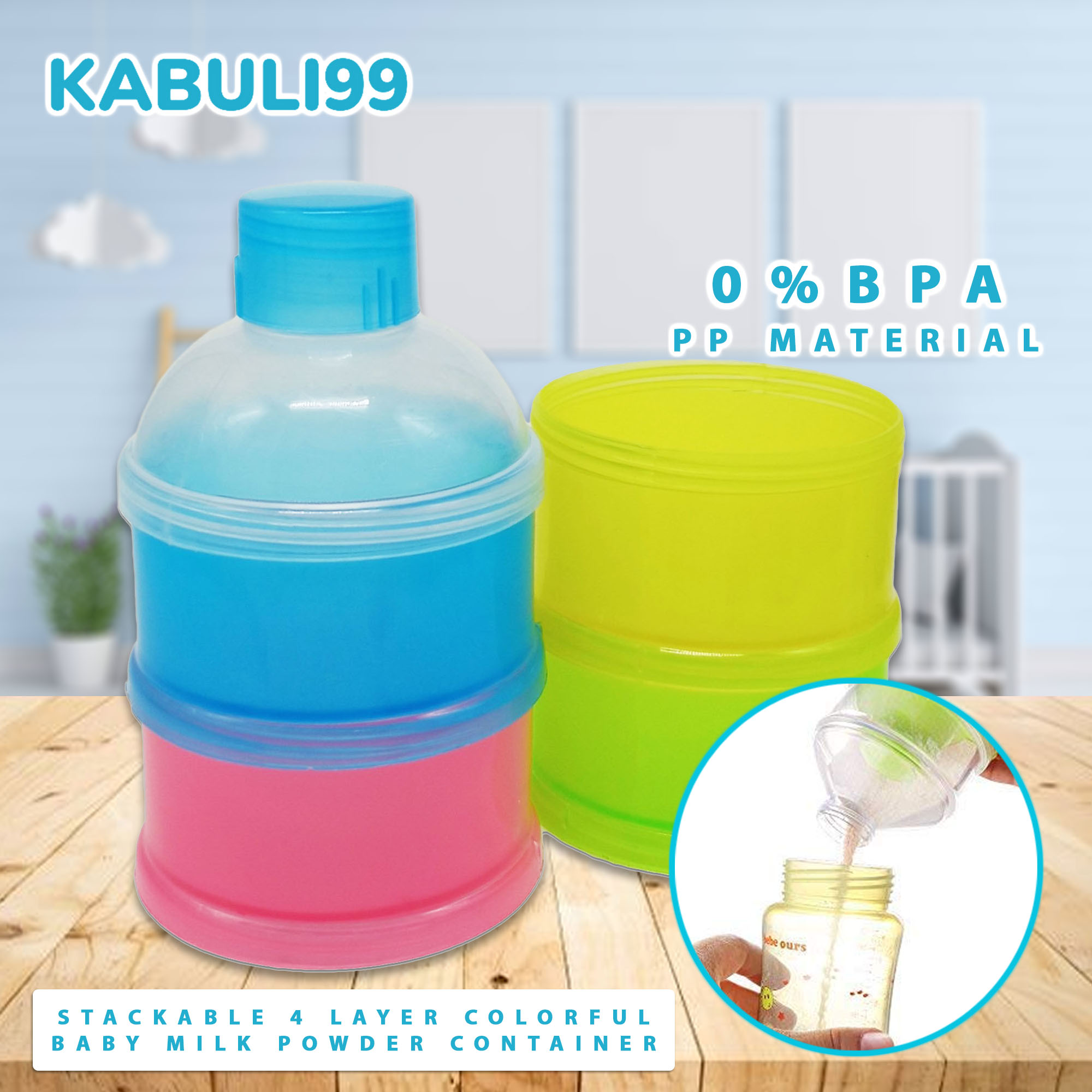 Layer Colorful Baby Milk Powder Container Non-Toxic/Baby Formula