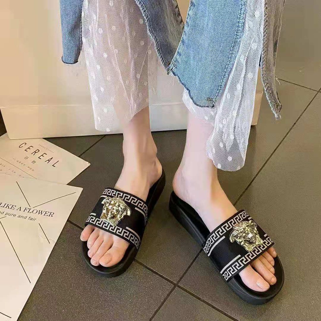 versace open toe slippers