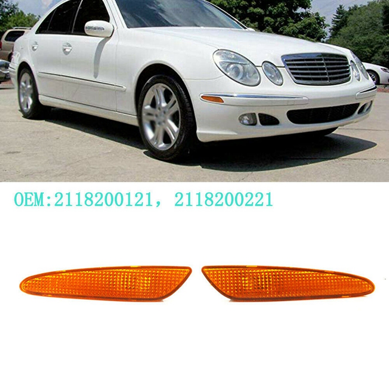 Pair Front Bumper Side Marker Light Turn Signal Lamp for Mercedes Benz