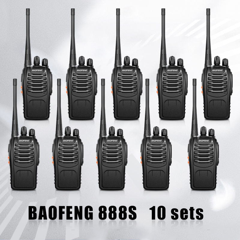 Ansoko Walkie talkies 10 Pack Long Range Rechargeable Way Radio UHF 16-Channel with Earpiece Li-ion Battery and Charger (Pack of 10) - 1