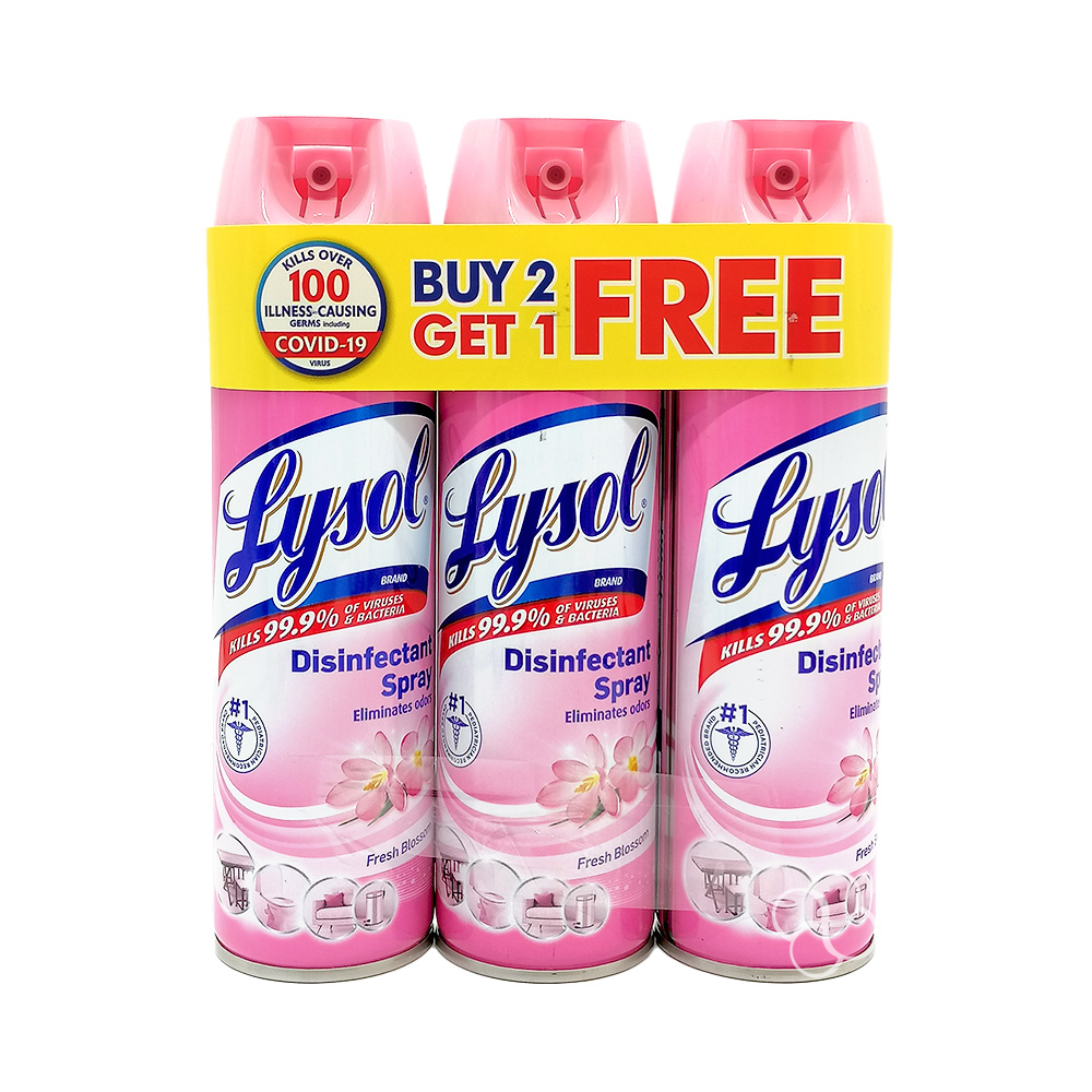 Lysol Fresh Blossoms Disinfectant Spray 170g 2+1 Promo Pack Lazada PH