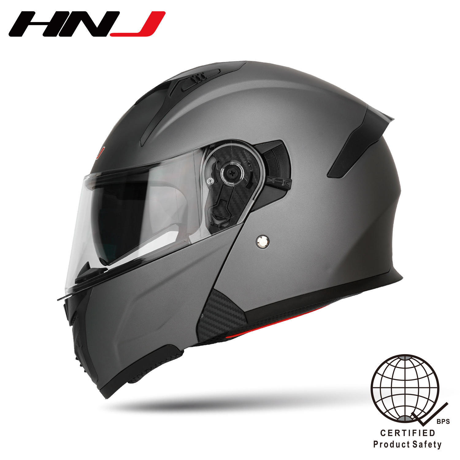 HNJ Motorcycle Helmet Modular Helmet with Icc Dual Visors Clear