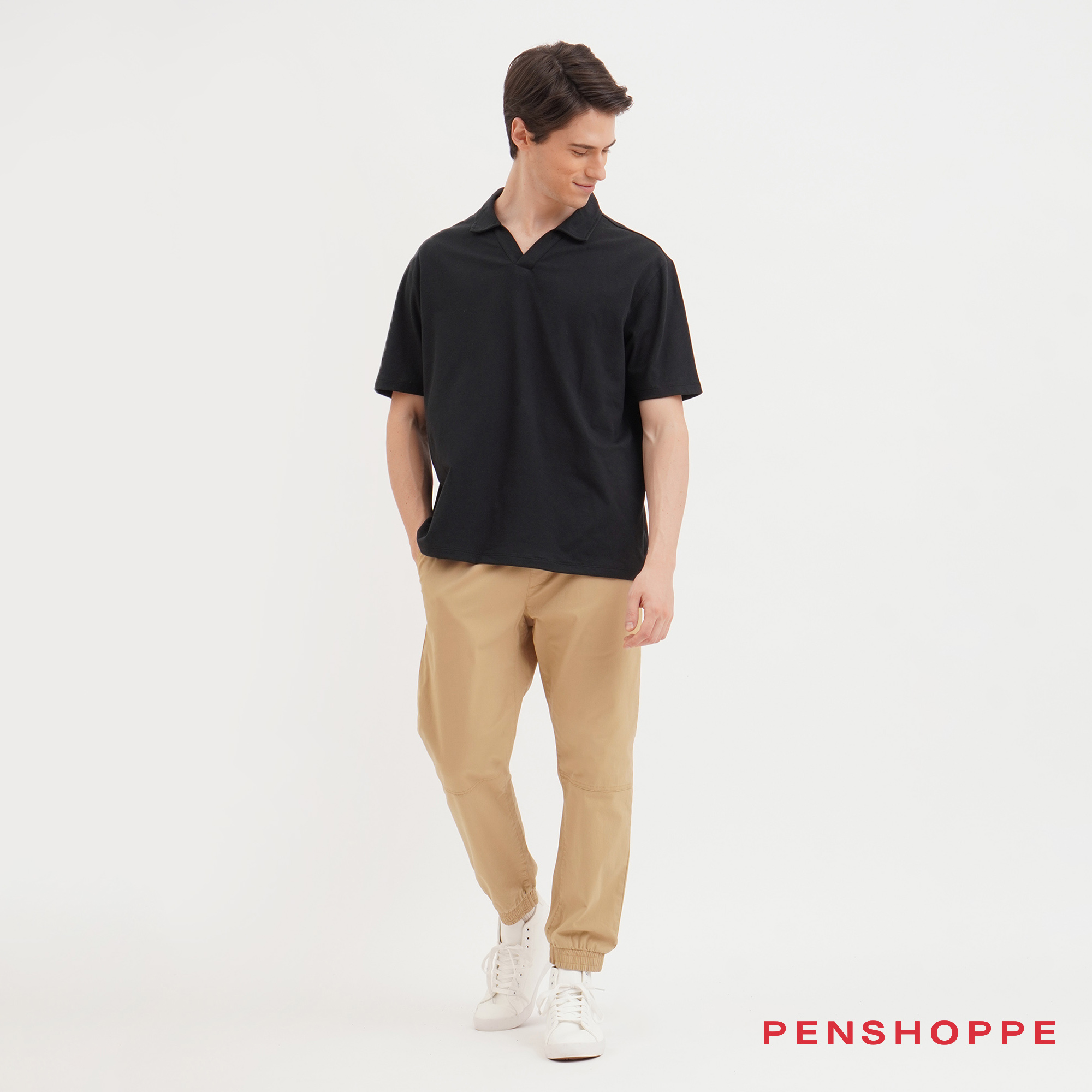 Penshoppe Dapper Fit Ankle Length Pull On Trousers For Men