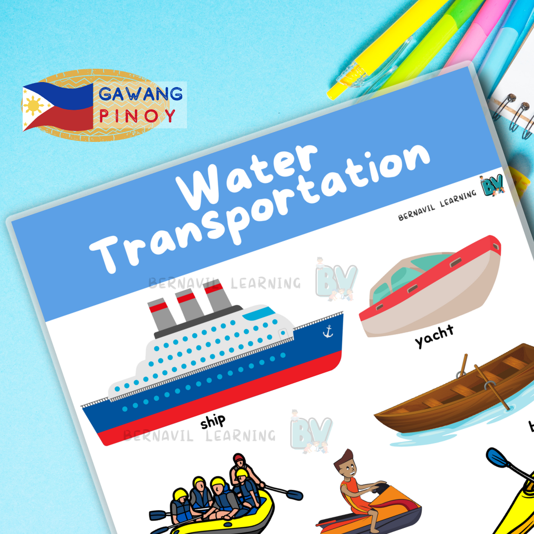 Water Transportation Chart | Laminated Educational Chart | Lazada PH