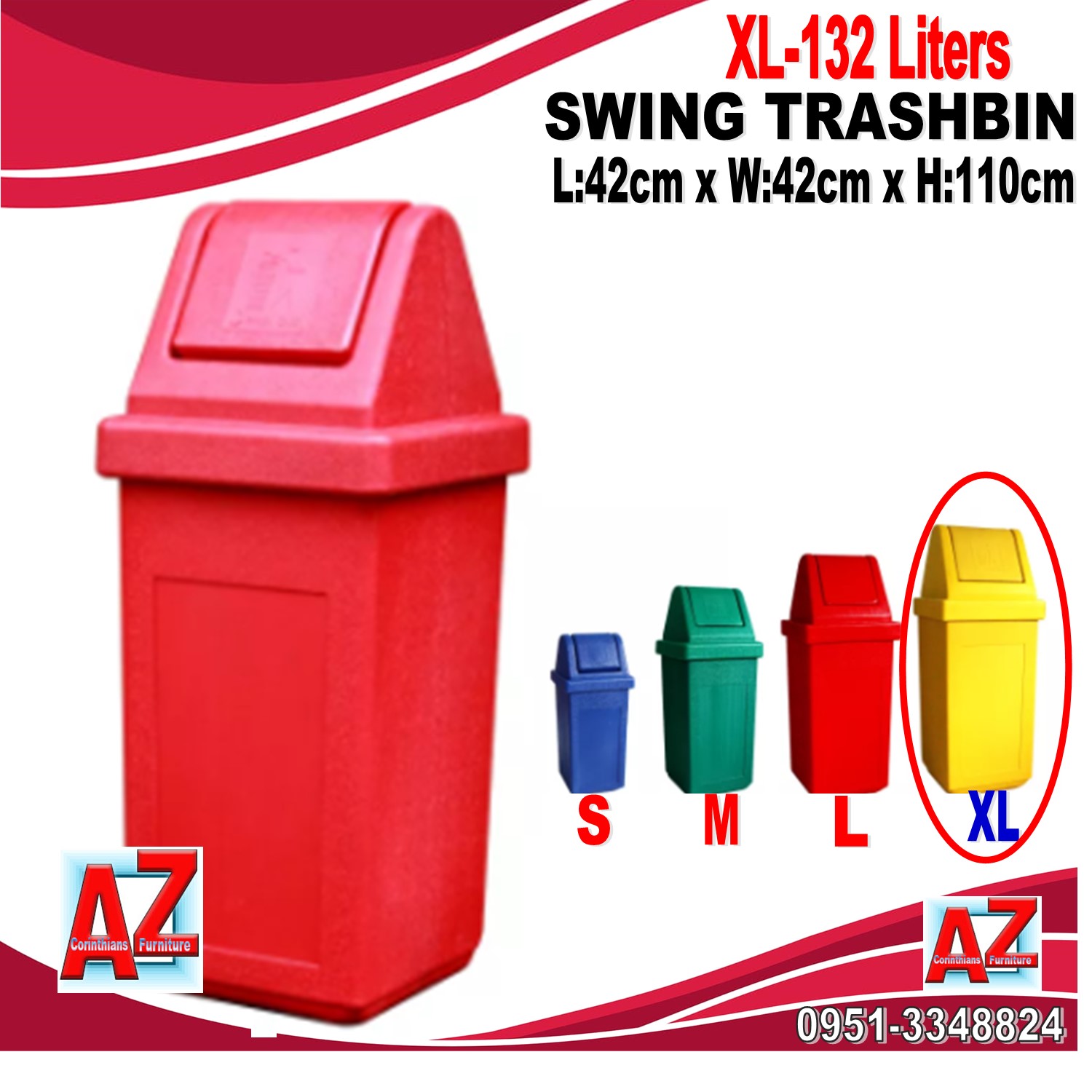 Swing Plastic Trash Bin 132 Liters (EXTRA LARGE SIZE) Lazada PH