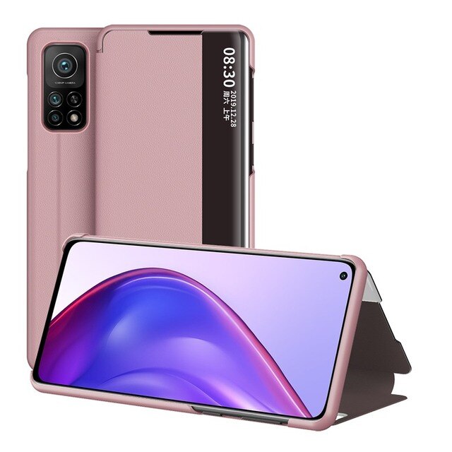Side window view phone case for samsung galaxy s22 ultra s21 s20 fe s8 s9 s10 note 20 10 plus smart flip pu leahter simple cover