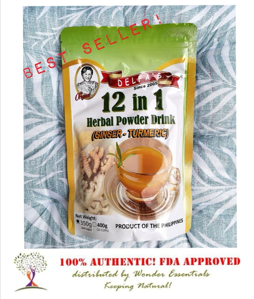 Delfa's Turmeric Herbal Powder Drink (350 grams) 12 in 1 Ginger