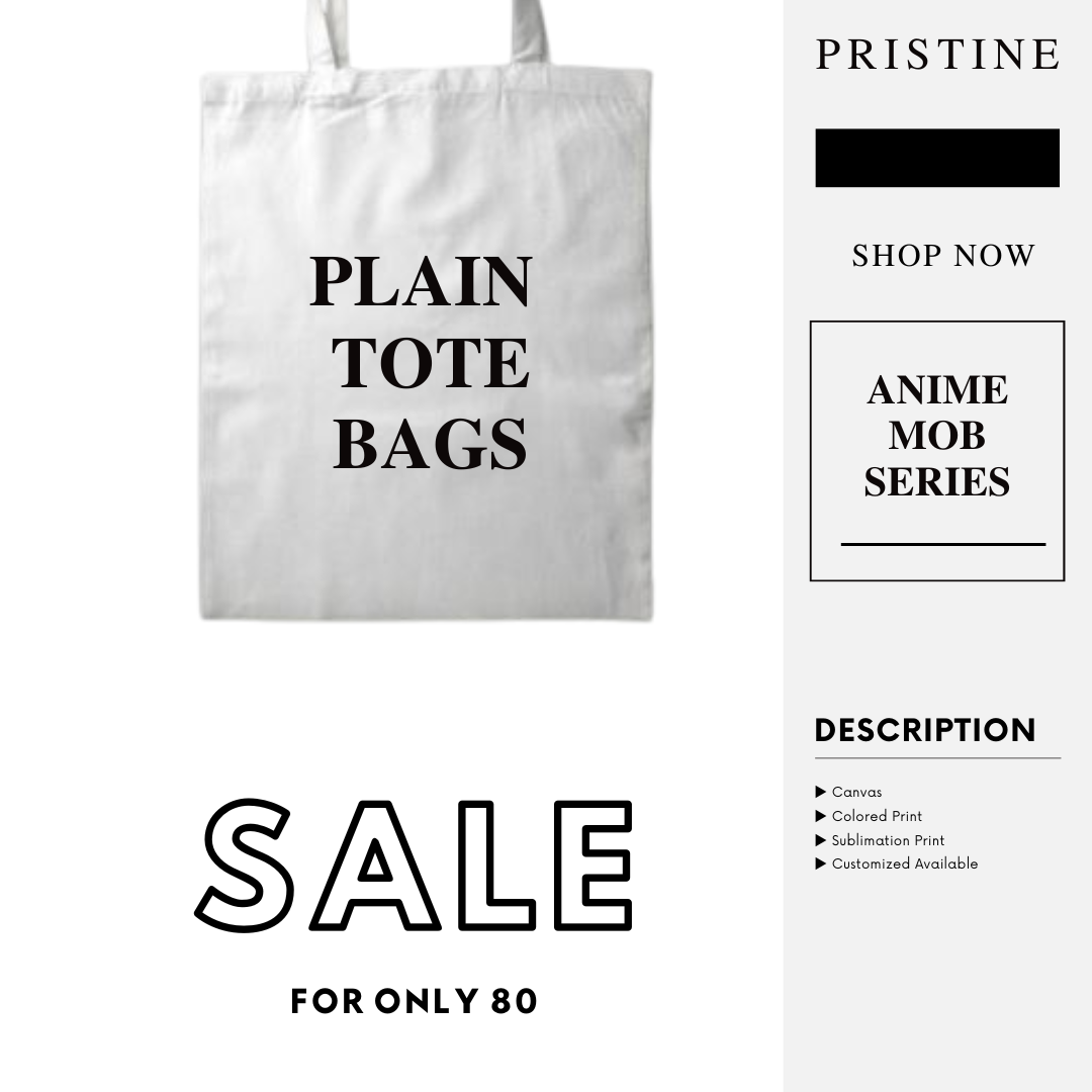 White Plain Tote Bag (with zipper) Lazada PH