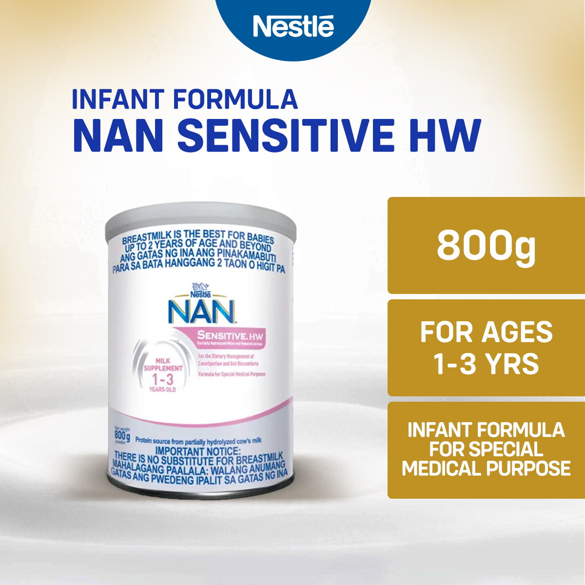 Nan Sensitive HW Growing-up Milk Supplement for to Years Old