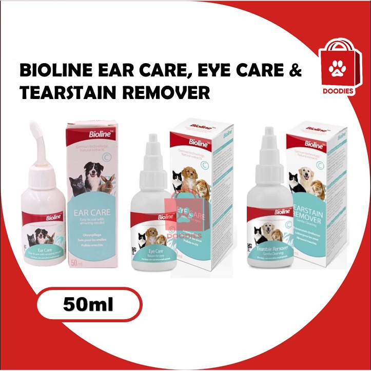 Bioline Ear Care, Eye Care & Tearstain Remover for Dogs, Cats and