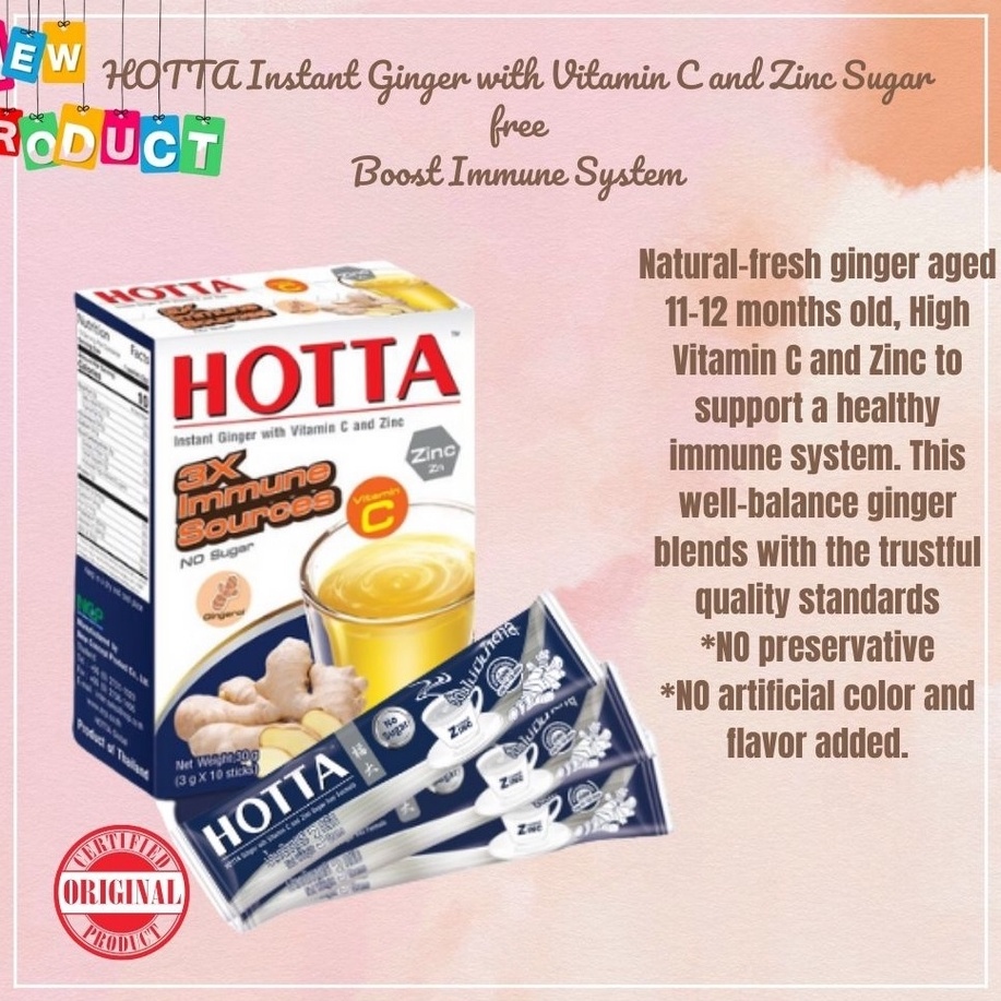 HOTTA Herbal GINGER Tea an appetite suppressant BOOST IMMUNE SYSTEM