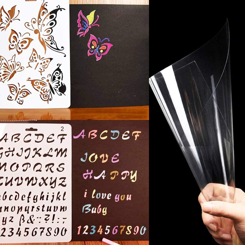 20Pcs Clear Mylar Stencil Sheets 12 inch Blank Stencil Material Sheets,for Compatible Cricut & Silhouette Cutting