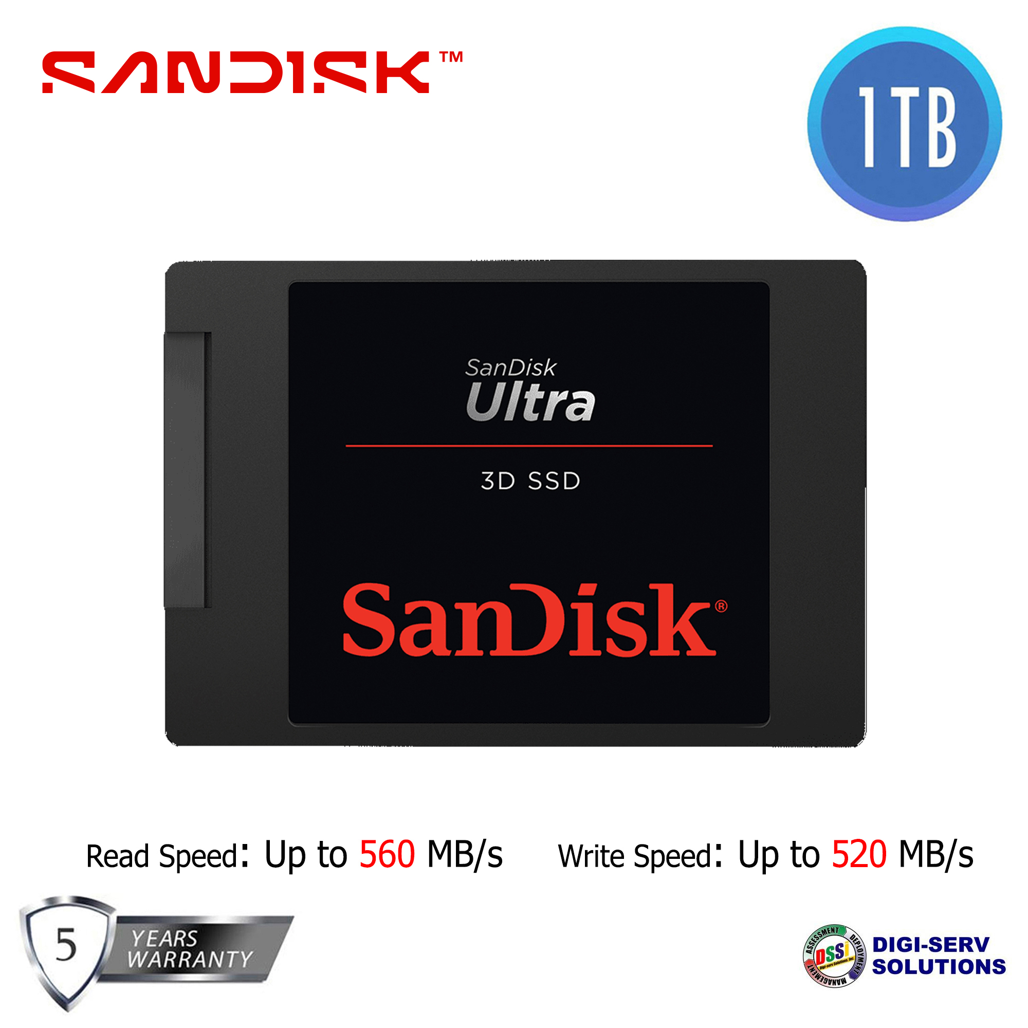 SanDisk Ultra 3D SSD 1TB (SDSSDH3) 5-Year Local Supplier Warranty