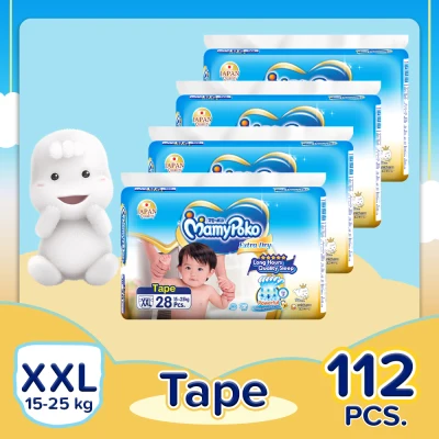 [DIAPER SALE] MamyPoko Extra Dry XXL (15-25 kg) - 28 pcs x 4 packs (112 pcs) - Tape Diaper