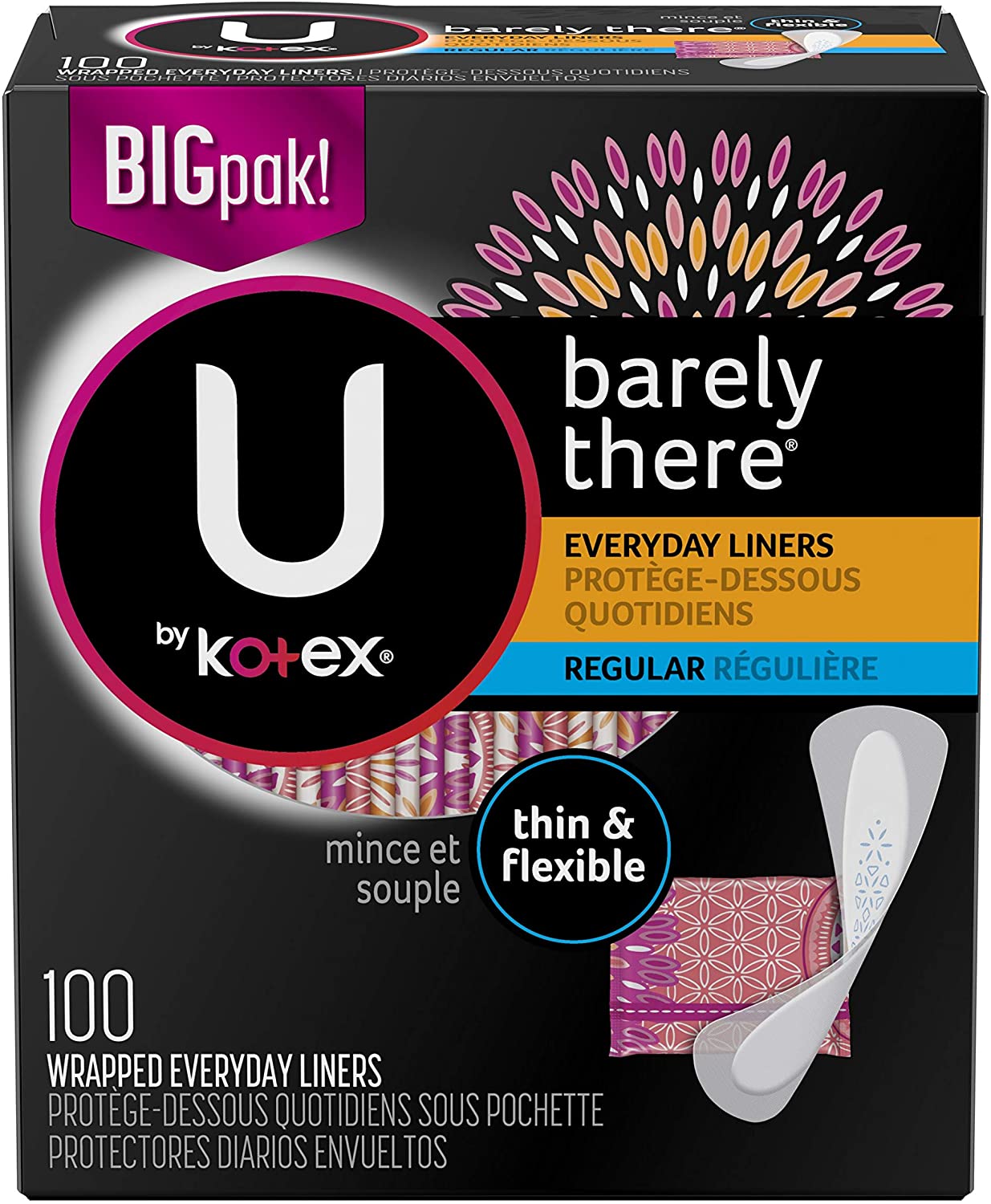 U By Kotex Barely There Liners Light Absorbency Regular Fragrance Free 100 Count Lazada Ph