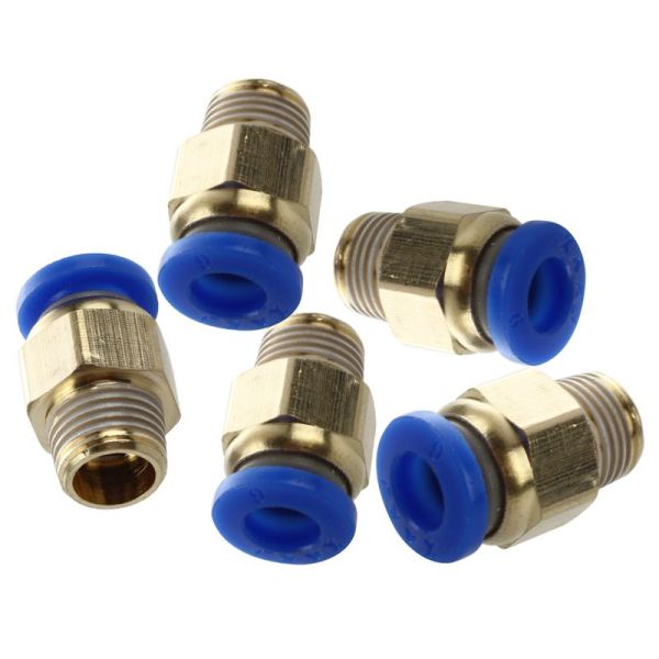 5 Pcs 1/8 PT Male Thread 6Mm Push in Joint Pneumatic Connector Quick Fittings