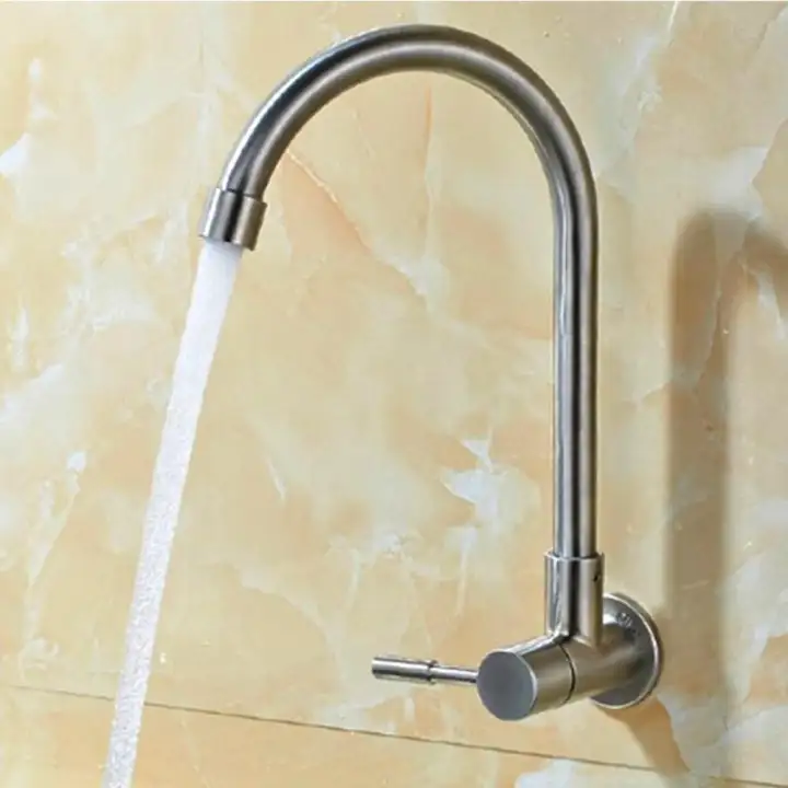 Stainless Steel Sus304 Single Cold Water Tap Wall Mounted Kitchen