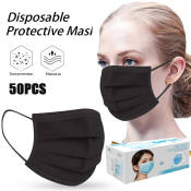 Mask 50PCS washable adult Black Reusable Industrial Disposable 3PlyAnti-Dust Filter Face Respirator Protection Mask Cycling mask
