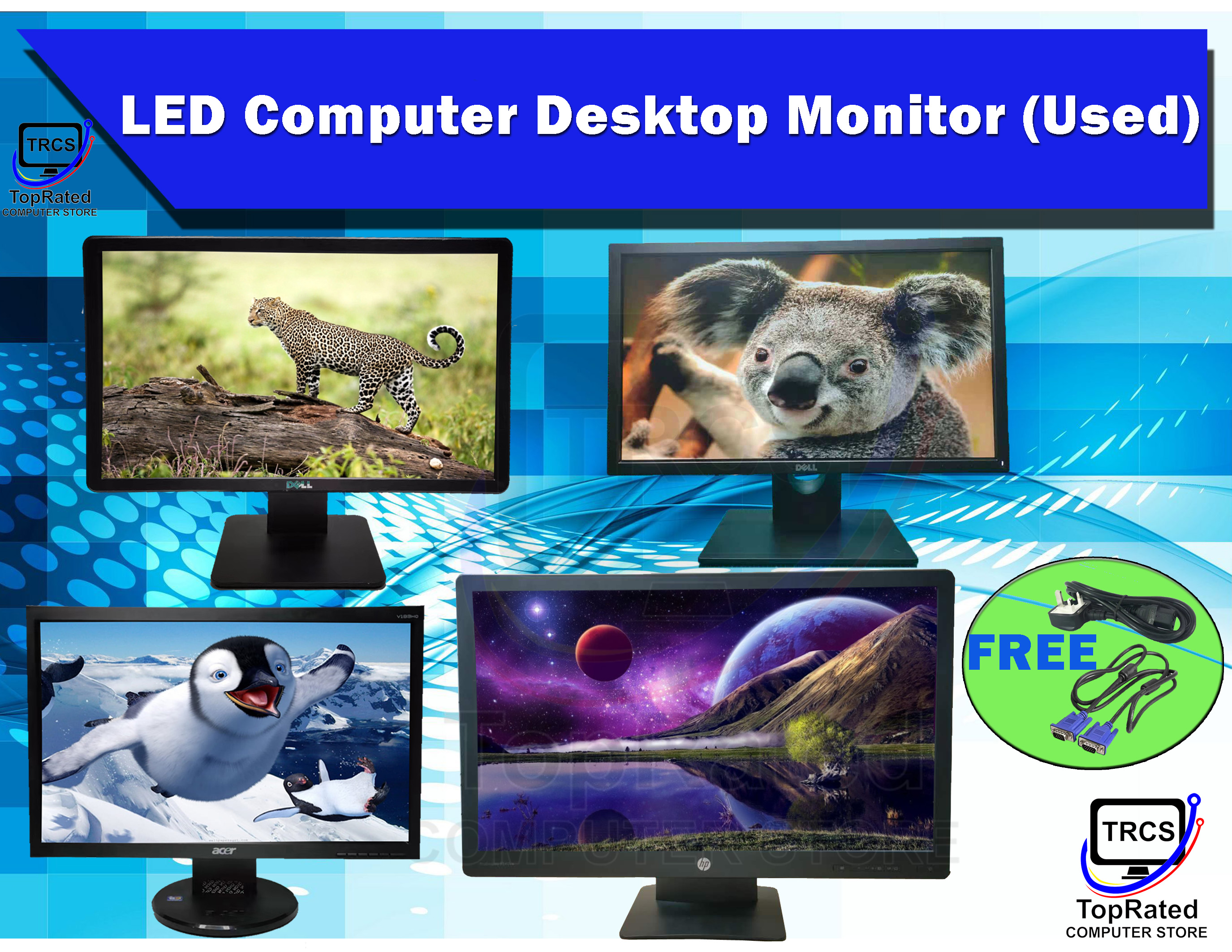 Computer Desktop Monitor Apps Branded LED Computer Desktop Monitor Computer Computer PC Monitor (Used ...