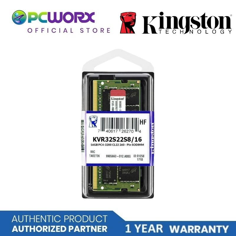 Kingston KVR32S22D8/16 16GB PC4-3200MHz CL22 SODIMM | RAM | DDR4