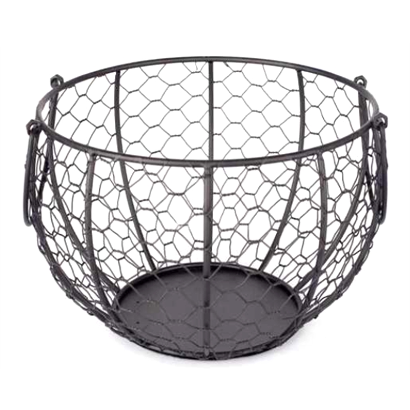 Ceramic Egg Holder Chicken Wire Egg Basket Fruit Basket Collection Hen Ornaments Decoration Kitchen Storage 19CMX22CM