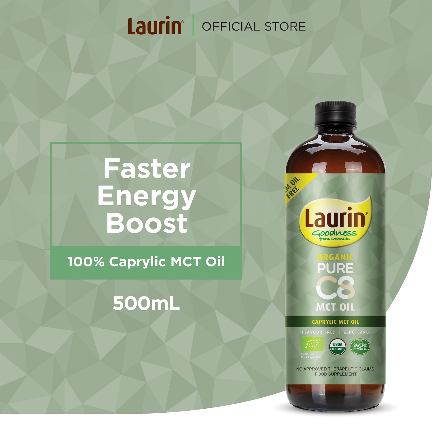 Laurin Pure C8 MCT Oil from Coconut Oil 500mL Lazada PH