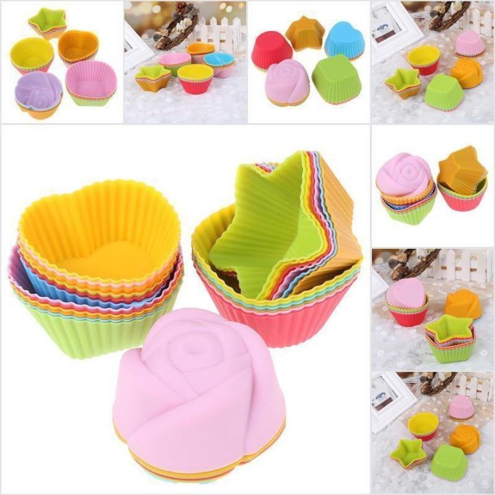 36Pcs Silicone Baking Cups Kutsinta Molder Cupcake Liners Muffin Molds  Multicolr