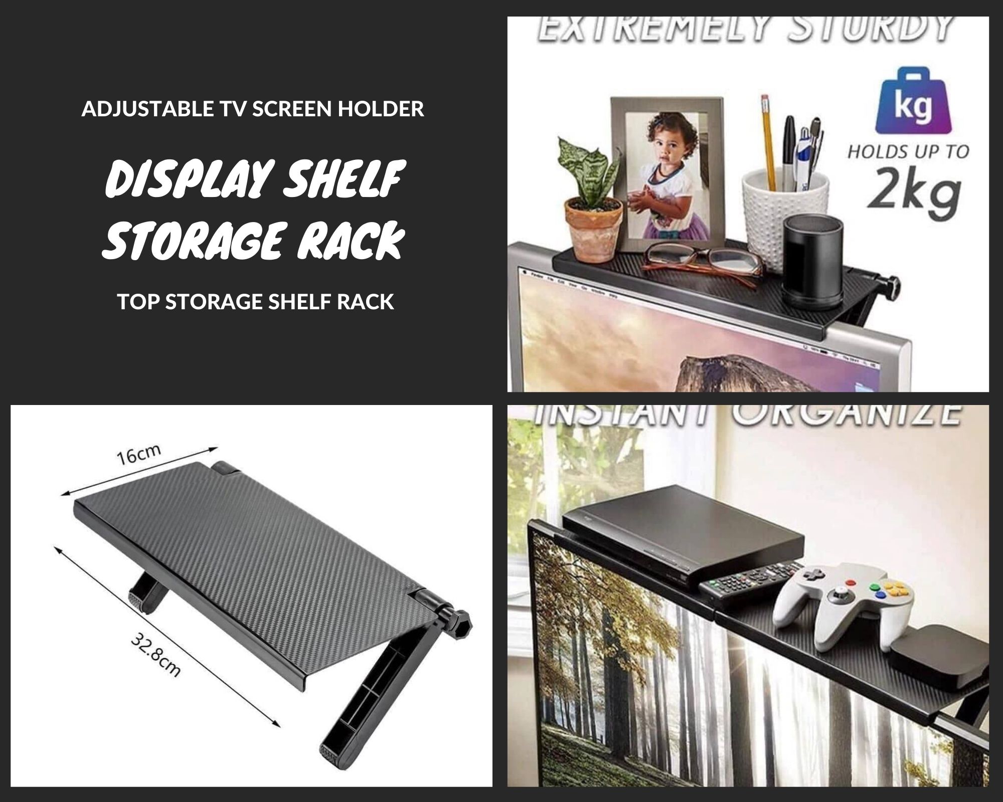 Stand TV Rack / Computer Monitor Desktop / Top Storage Shelf Rack