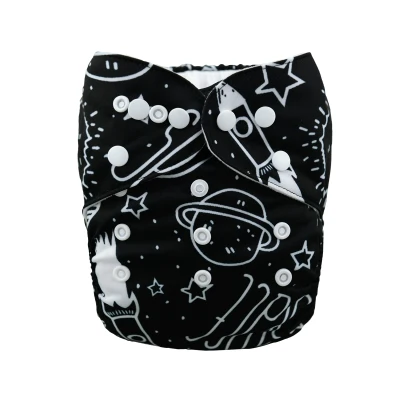 ALVA Baby 3.0 Cloth Diapers 【with select insert】Printed One Size Reusable Washable Pocket nappy fit 3-15kg baby H040