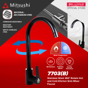 Mitsushi 360° Matte Black Kitchen Sink Faucet