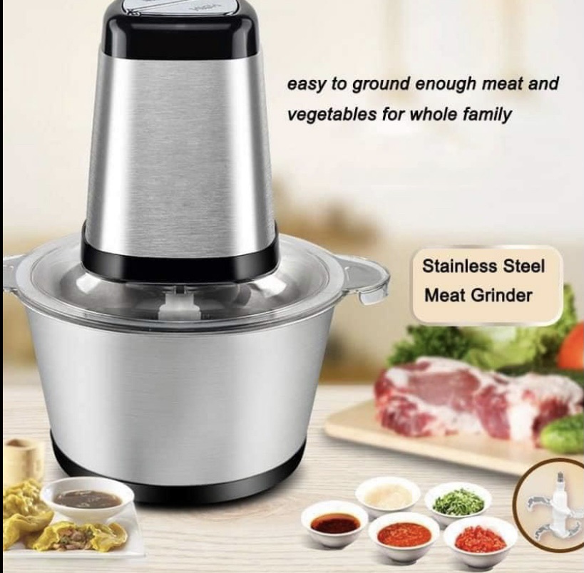 2L Electric Meat Grinder Mincer Food Chopper Stainless Steel Food