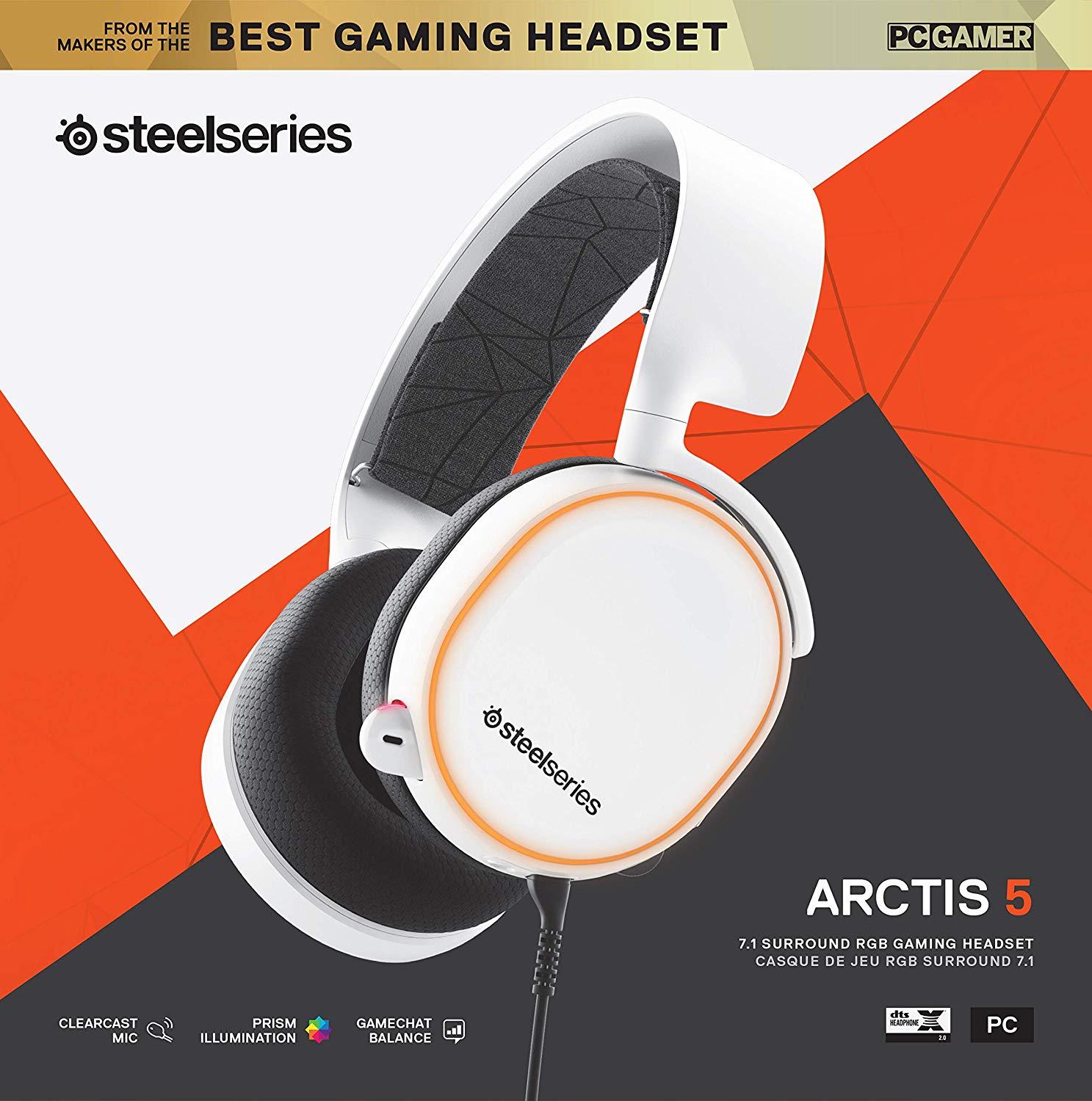 SteelSeries Arctis 5 (WHITE) 2019 Edition RGB Illuminated Gaming Headset  with DTS Headphone:X v2.0 Surround for PC and PlayStation 4 | Lazada PH