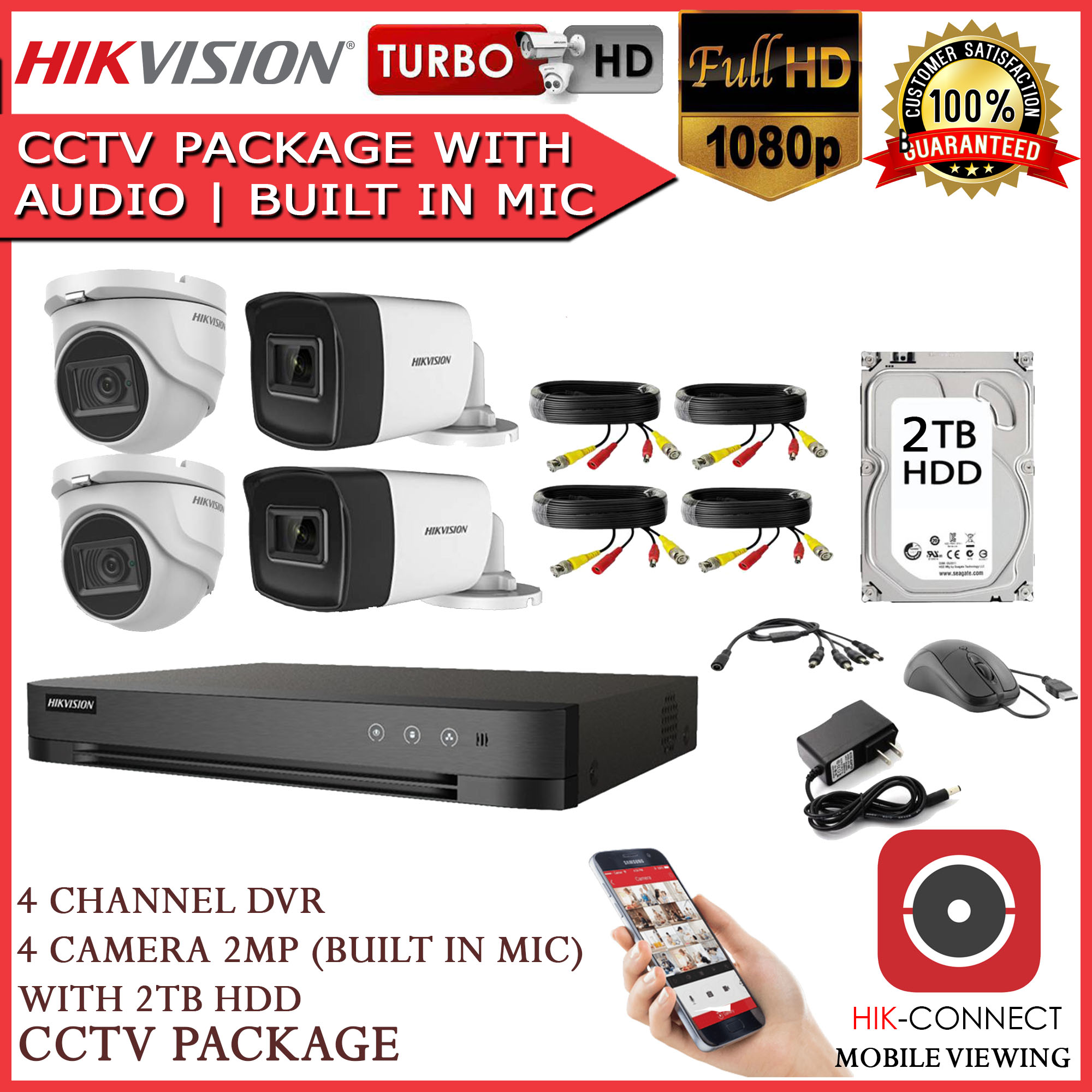 hikvision dvr price 4 channel 2mp