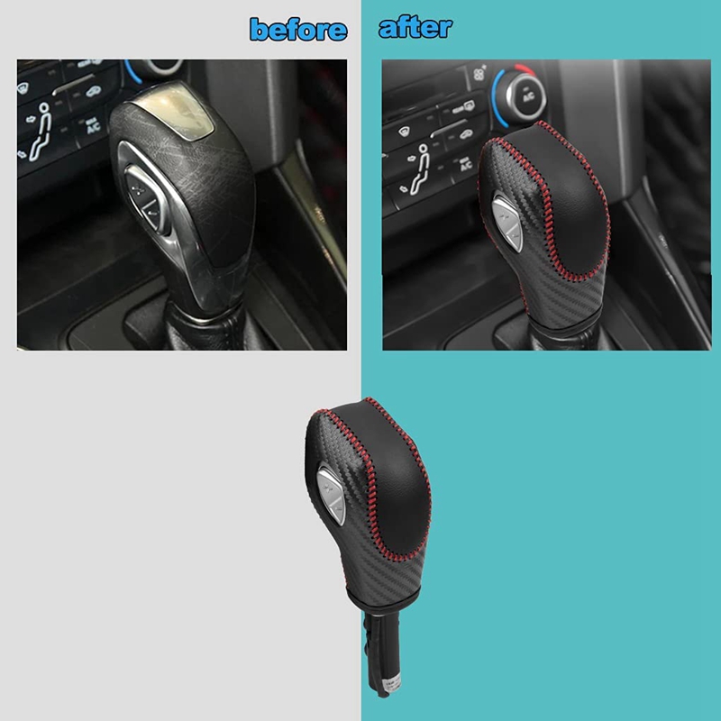 Car PU Carbon Look Gear Shift Knob Cover for Ford EcoSport Escape