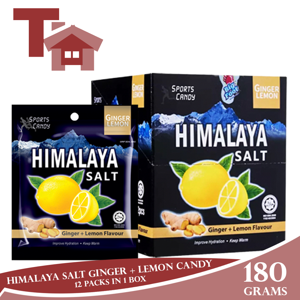  Ginger And Lemon Candy: Made from Natural Himalaya Salt (15g x  12 packs) Halal Sports Candy : Grocery & Gourmet Food