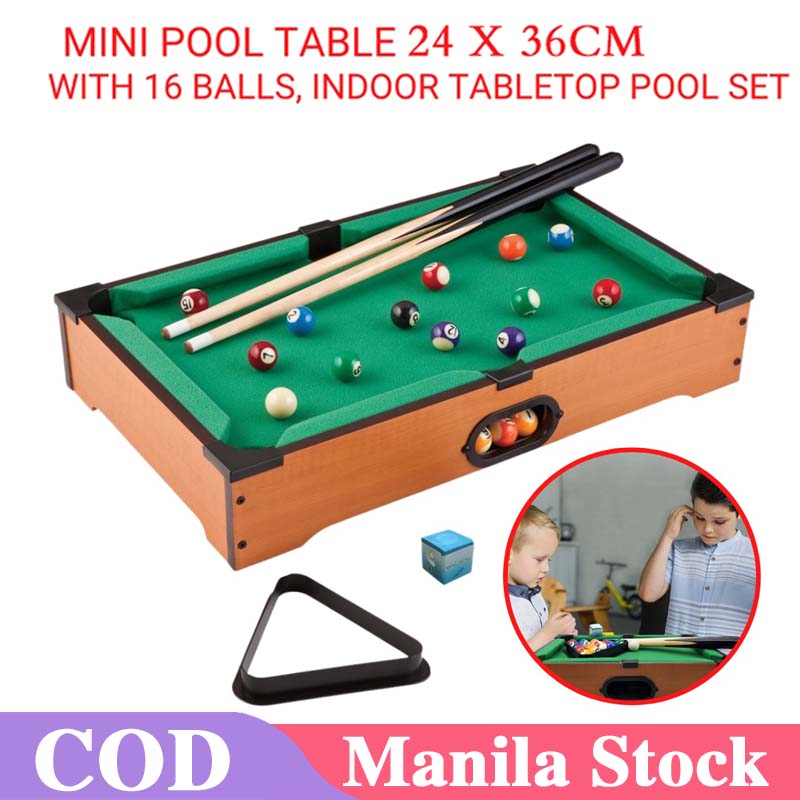 MUIFA Mini Pool Table 36cm Portable Billiards Game Table with 16 Balls
