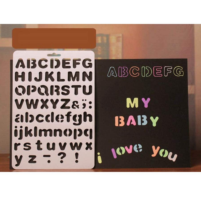 [ในสต็อก] [COD]24 Sheets Letter Number Stencils 4X7 Inch Alphabet ...